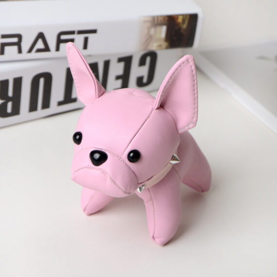 Frenchie Bulldog Leather Keychain