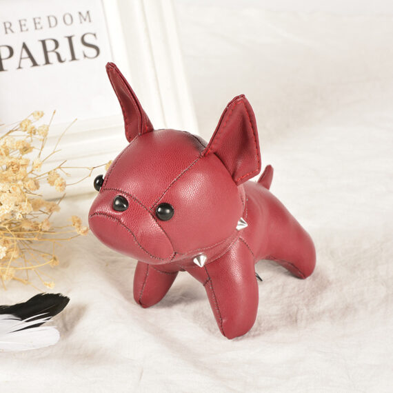 Frenchie Bulldog Leather Keychain