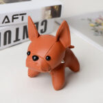 Frenchie Bulldog Leather Keychain