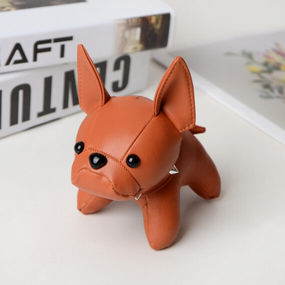Frenchie Bulldog Leather Keychain