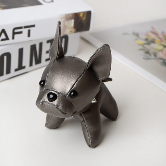 Frenchie Bulldog Leather Keychain