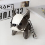 Frenchie Bulldog Leather Keychain