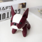 Frenchie Bulldog Leather Keychain