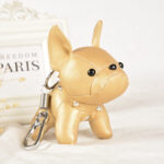 Frenchie Bulldog Leather Keychain
