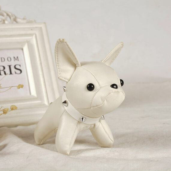 Frenchie Bulldog Leather Keychain