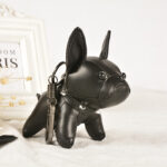 Frenchie Bulldog Leather Keychain