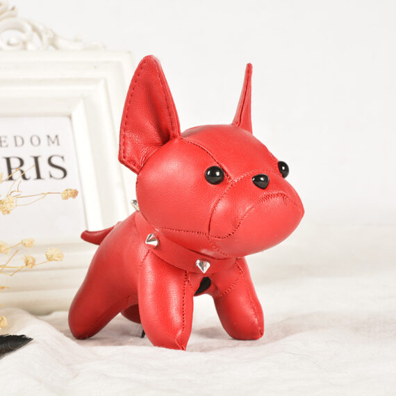 Frenchie Bulldog Leather Keychain