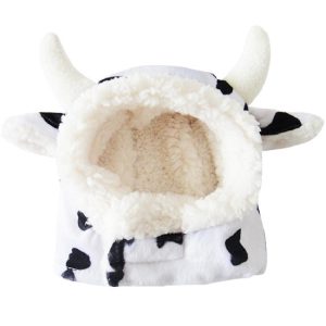 Cow Christmas Hat Dog Costume
