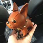 Frenchie Bulldog Leather Keychain