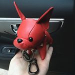 Frenchie Bulldog Leather Keychain