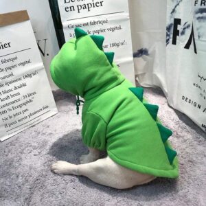 French Bulldog Fleece Dinosaur Hoodie