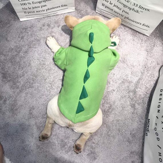 French Bulldog Fleece Dinosaur Hoodie
