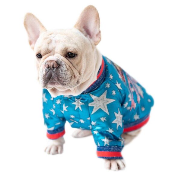 Cosmic Sparkle Bomber Jacket for French Bulldogs