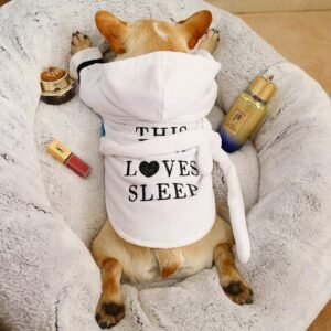 Luxury Frenchie Sleepy Time Bathrobe