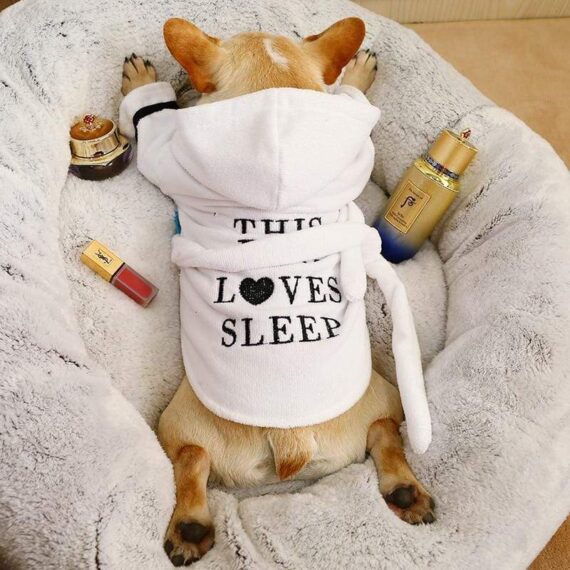 Luxury Frenchie Sleepy Time Bathrobe
