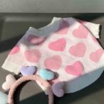 Pink Fuzzy Hearts French Bulldog Sweater