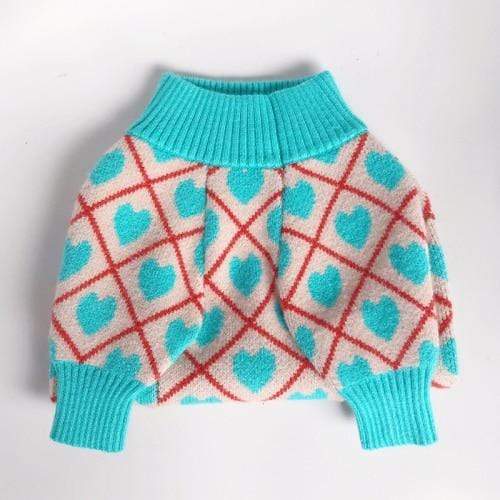 Plaid Hearts French Bulldog Sweater