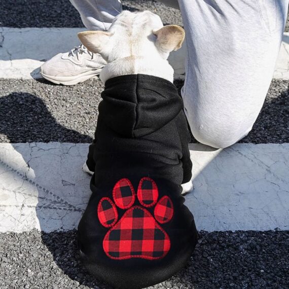 Plaid Paw French Bulldog Hoodie