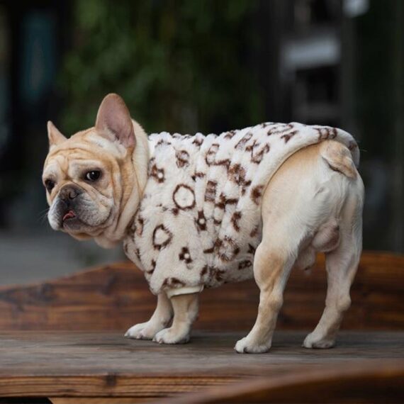 Plush Leopard French Bulldog Sweatshirt