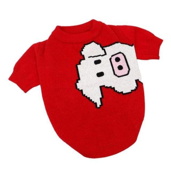Popping Red Pig French Bulldog Sweater