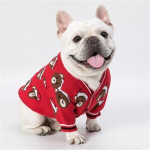 Santa Bear French Bulldog Cardigan
