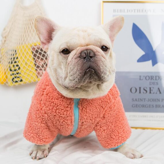 Zip Fuzzy Frenchie Jacket