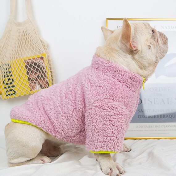 Zip Fuzzy Frenchie Jacket
