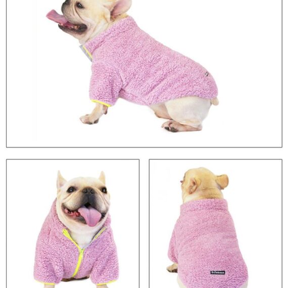 Zip Fuzzy Frenchie Jacket