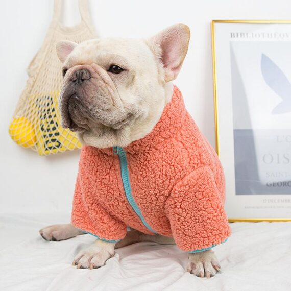 Zip Fuzzy Frenchie Jacket