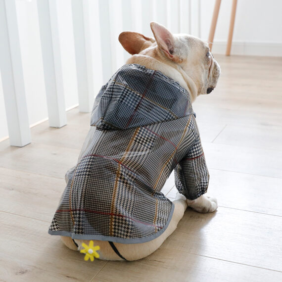 Plaid French Bulldog Raincoat