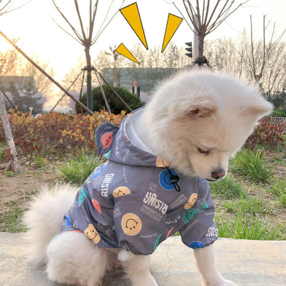 Smiley and Bears French Bulldog Raincoat Windbreaker