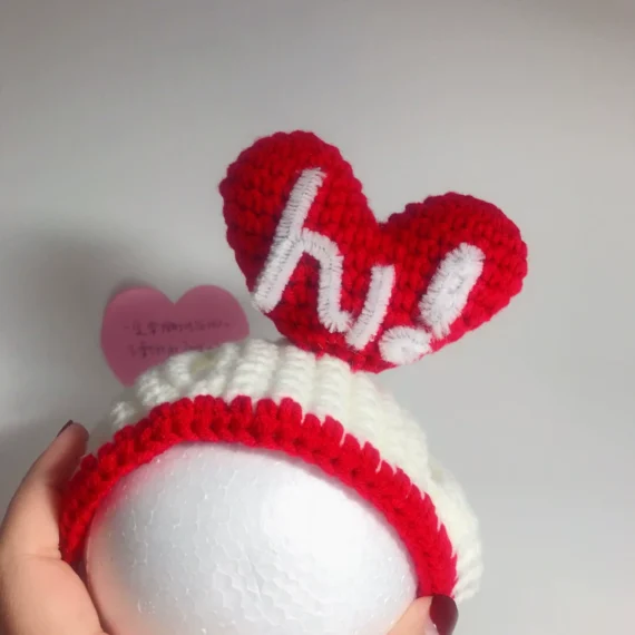 Valentine's Day Knitted Handmade Love Pet Hat