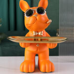 Frenchie Butler Decorative Tray Sculpture