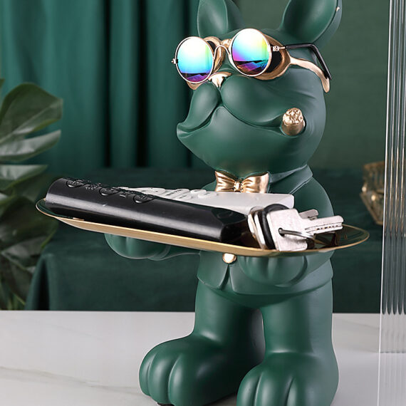 Frenchie Butler Decorative Tray Sculpture