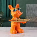 Frenchie Butler Decorative Tray Sculpture
