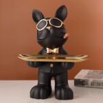 Frenchie Butler Decorative Tray Sculpture