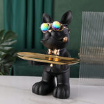 Frenchie Butler Decorative Tray Sculpture