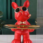 Frenchie Butler Decorative Tray Sculpture
