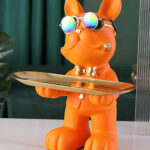 Frenchie Butler Decorative Tray Sculpture