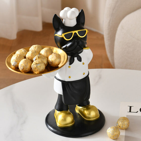 Frenchie Gourmet Butler – French Bulldog Chef Display Tray