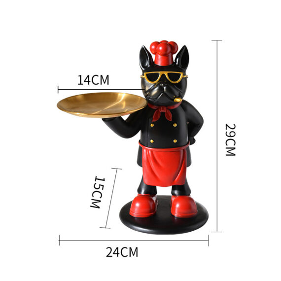 Frenchie Gourmet Butler – French Bulldog Chef Display Tray