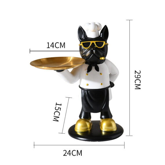 Frenchie Gourmet Butler – French Bulldog Chef Display Tray