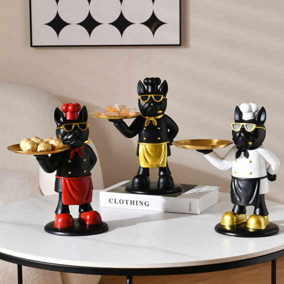 Frenchie Gourmet Butler – French Bulldog Chef Display Tray