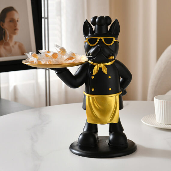 Frenchie Gourmet Butler – French Bulldog Chef Display Tray