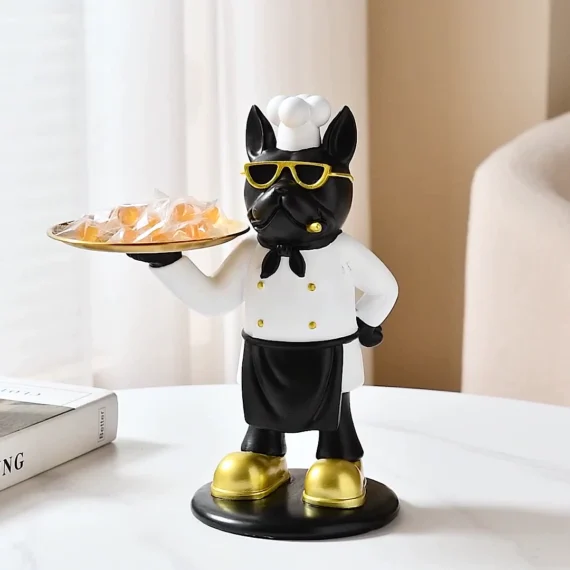 Frenchie Gourmet Butler – French Bulldog Chef Display Tray