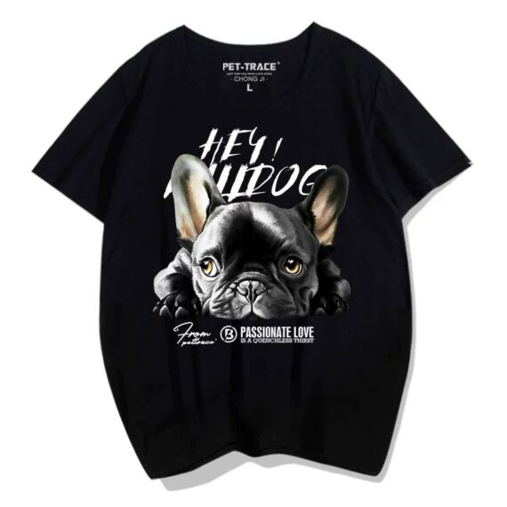 Hey Bulldog Graphic T-Shirt – A Gift for Frenchie Lovers