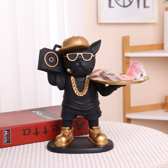 The Hip-Hop Frenchie Butler - Decorative Tray Holder for French Bulldog Lovers
