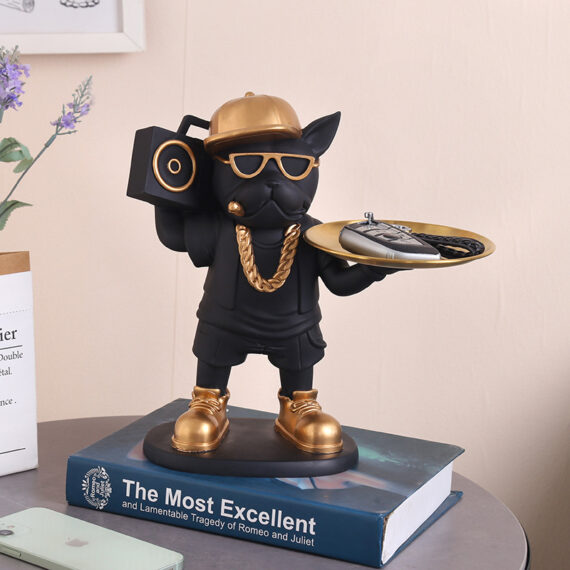 The Hip-Hop Frenchie Butler - Decorative Tray Holder for French Bulldog Lovers