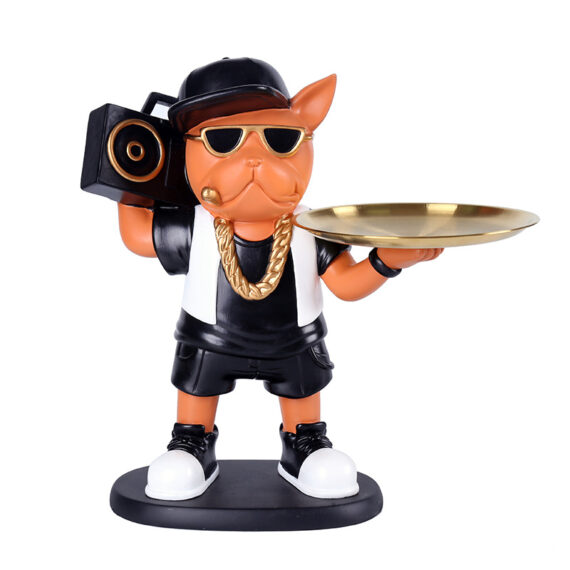 The Hip-Hop Frenchie Butler - Decorative Tray Holder for French Bulldog Lovers