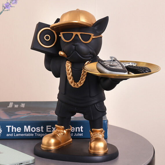 The Hip-Hop Frenchie Butler - Decorative Tray Holder for French Bulldog Lovers